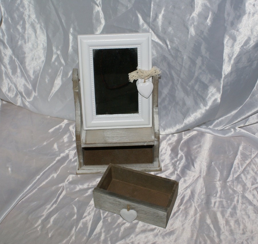 Portagioie in legno con specchio